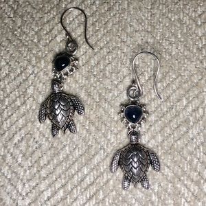 Sterling silver turtle earrings